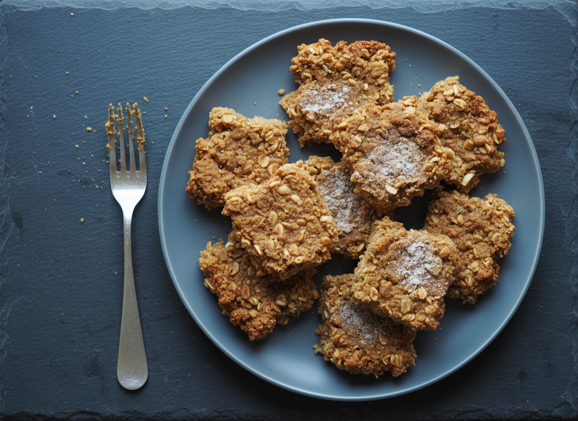 No-bake peanut butter protein bars cut into squares, plated under cold light