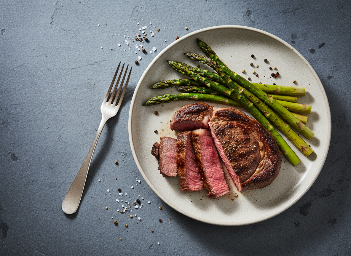 Ribeye and Charred Asparagus