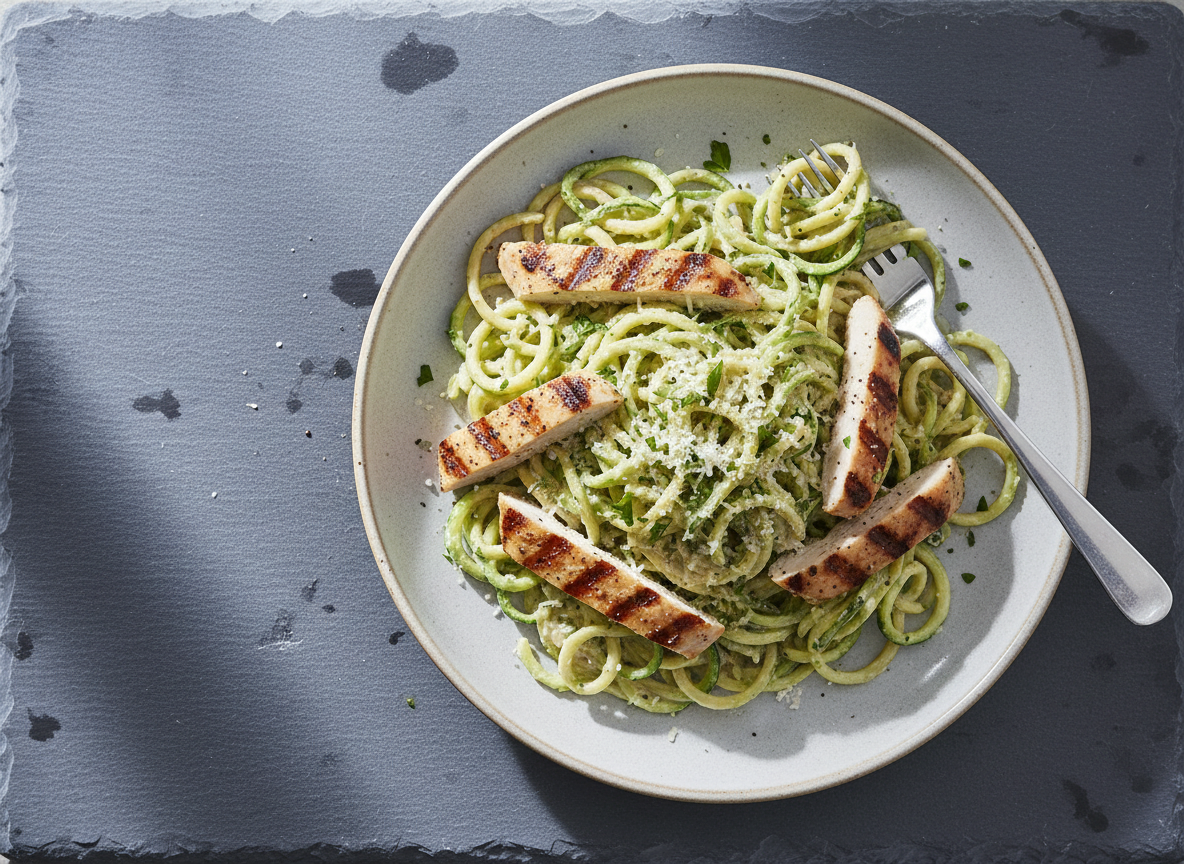 Zucchini-Noodle Chicken Alfredo